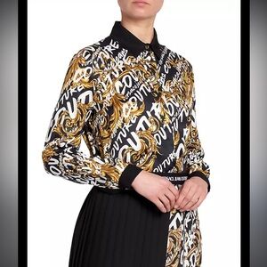 Versace VINTAGE baroque graffiti-print shirt